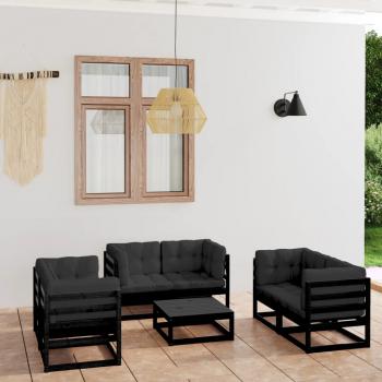 ARDEBO.de - 7-tlg. Garten-Lounge-Set mit Kissen Massivholz Kiefer