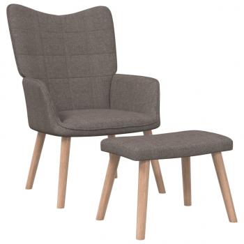 ARDEBO.de - Relaxsessel mit Hocker Taupe Stoff