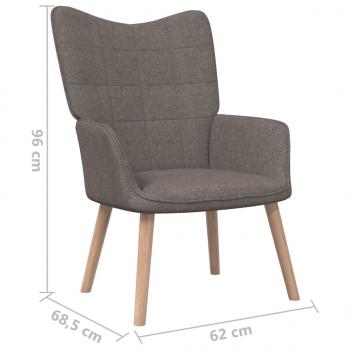 Relaxsessel mit Hocker Taupe Stoff