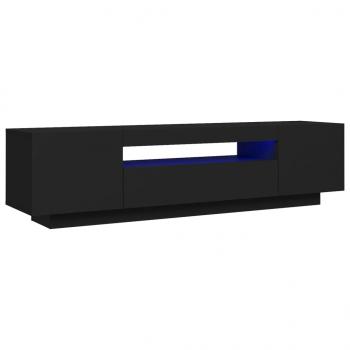 TV-Schrank mit LED-Leuchten Schwarz 160x35x40 cm