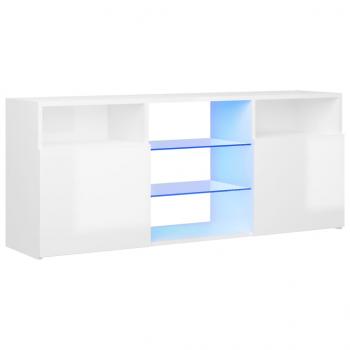 TV-Schrank mit LED-Leuchten Hochglanz-Weiß 120x30x50 cm