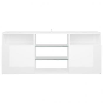 TV-Schrank mit LED-Leuchten Hochglanz-Weiß 120x30x50 cm