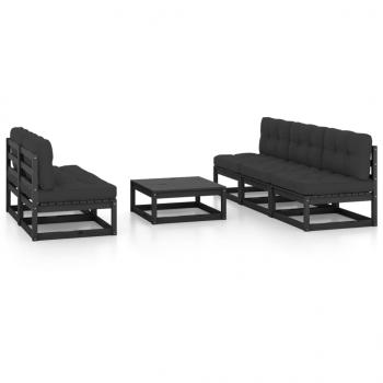 ARDEBO.de - 6-tlg. Garten-Lounge-Set mit Kissen Kiefer Massivholz