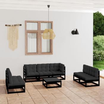 ARDEBO.de - 8-tlg. Garten-Lounge-Set mit Kissen Kiefer Massivholz