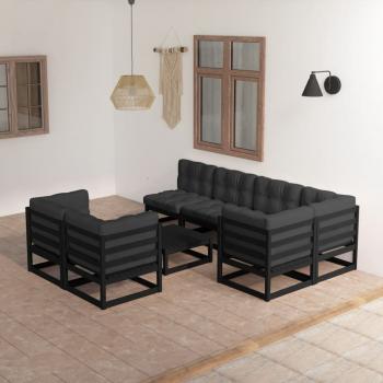 ARDEBO.de - 8-tlg. Garten-Lounge-Set mit Kissen Massivholz Kiefer