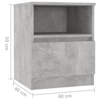 Nachttische 2 Stk. Betongrau 40x40x50 cm Holzwerkstoff