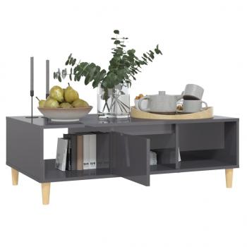 Couchtisch Hochglanz-Grau 103,5x60x35 cm Holzwerkstoff