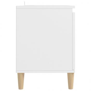 TV-Schrank mit Massivholz-Beinen Weiß 103,5x30x50 cm