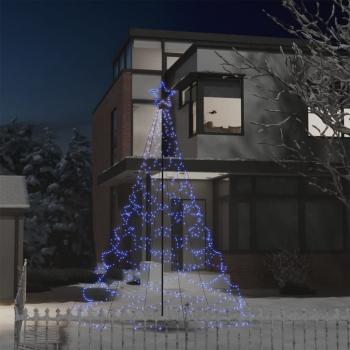 ARDEBO.de - LED-Weihnachtsbaum mit Metallstange 500 LEDs Blau 3 m