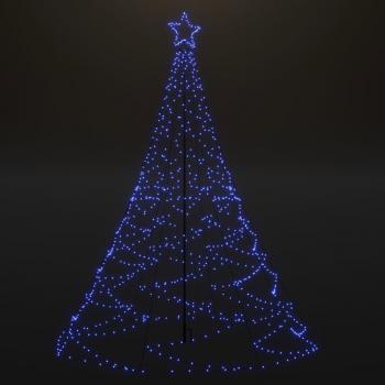 LED-Weihnachtsbaum mit Metallstange 500 LEDs Blau 3 m