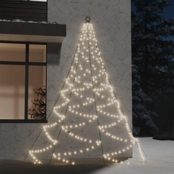 ARDEBO.de - Weihnachtsbaum an der Wand mit Metallhaken 260 LED Warmweiß 3 m