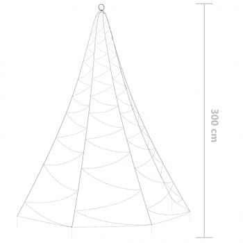 Weihnachtsbaum an der Wand mit Metallhaken 260 LED Warmweiß 3 m