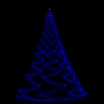 Weihnachtsbaum an der Wand mit Metallhaken 260 LED Blau 3 m