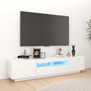 ARDEBO.de - TV-Schrank mit LED-Leuchten Weiß 180x35x40 cm