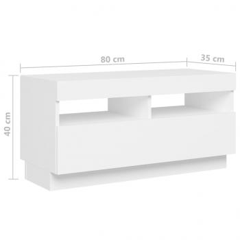 TV-Schrank mit LED-Leuchten Weiß 180x35x40 cm