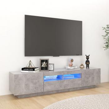 ARDEBO.de - TV-Schrank mit LED-Leuchten Betongrau 180x35x40 cm