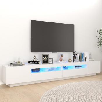 ARDEBO.de - TV-Schrank mit LED-Leuchten Weiß 260x35x40cm