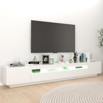 TV-Schrank mit LED-Leuchten Weiß 260x35x40cm