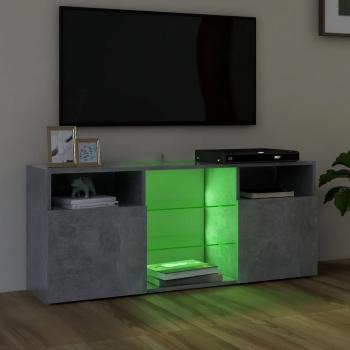 TV-Schrank mit LED-Leuchten Betongrau 120x30x50 cm