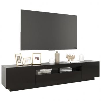 TV-Schrank mit LED-Leuchten Schwarz 200x35x40 cm