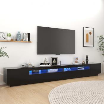 ARDEBO.de - TV-Schrank mit LED-Leuchten Schwarz 300x35x40 cm