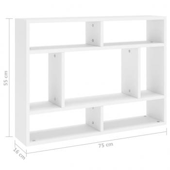 Wandregal Weiß 75x16x55 cm Holzwerkstoff