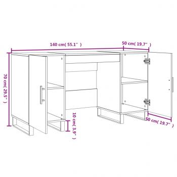 Schreibtisch Weiß 140x50x75 cm Holzwerkstoff