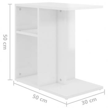 Beistelltisch Hochglanz-Weiß 50x30x50 cm Holzwerkstoff