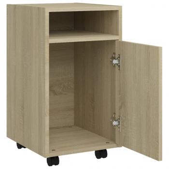 Beistellschrank mit Rollen Sonoma-Eiche 33x38x60 cm