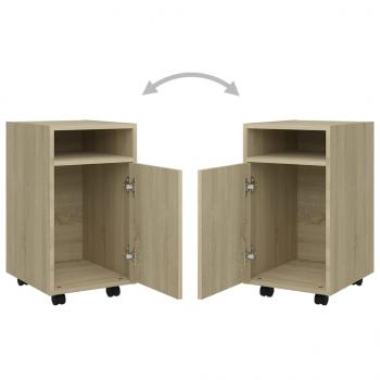 Beistellschrank mit Rollen Sonoma-Eiche 33x38x60 cm