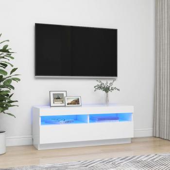 ARDEBO.de - TV-Schrank mit LED-Leuchten Weiß 100x35x40 cm