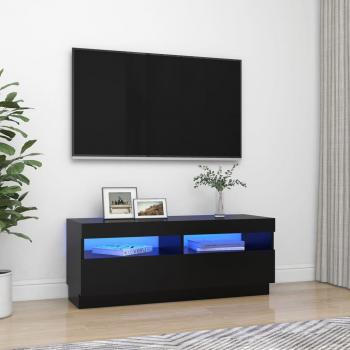 ARDEBO.de - TV-Schrank mit LED-Leuchten Schwarz 100x35x40 cm