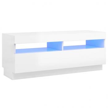 TV-Schrank mit LED-Leuchten Hochglanz-Weiß 100x35x40 cm