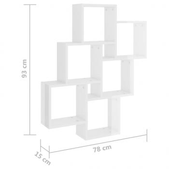 Würfelregal Hochglanz-Weiß 78x15x93 cm Holzwerkstoff