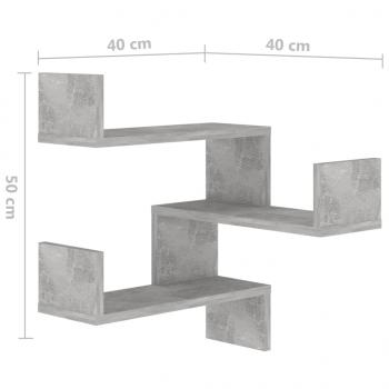 Wand-Eckregale 2 Stk. Betongrau 40x40x50 cm Holzwerkstoff