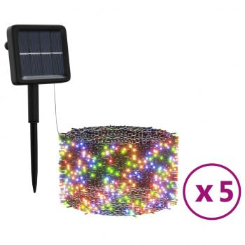 Solar-Lichterketten 5 Stk. 5x200 LED Mehrfarbig Innen Außen