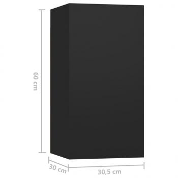 8-tlg. TV-Schrank-Set Schwarz Holzwerkstoff