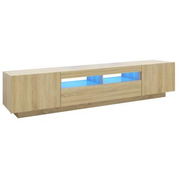 TV-Schrank mit LED-Leuchten Sonoma-Eiche 200x35x40 cm