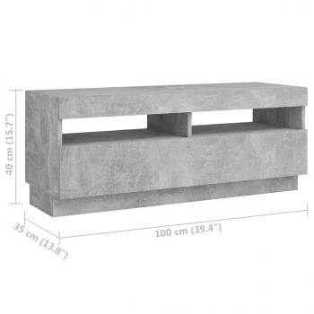 TV-Schrank mit LED-Leuchten Betongrau 200x35x40 cm