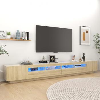 ARDEBO.de - TV-Schrank mit LED-Leuchten Sonoma-Eiche 300x35x40 cm