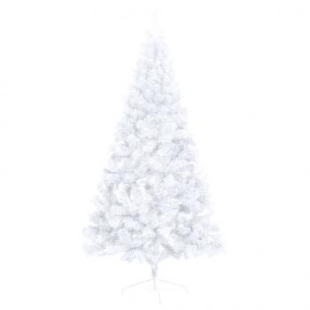 Künstlicher Halb-Weihnachtsbaum mit Ständer Weiß 150 cm PVC