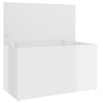 Aufbewahrungstruhe Hochglanz-Weiß 84x42x46 cm Holzwerkstoff