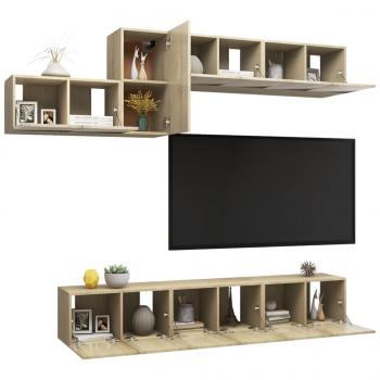 7-tlg. TV-Schrank-Set Sonoma-Eiche Holzwerkstoff