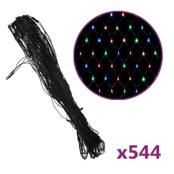 Weihnachts-Lichternetz 4x4 m 544 LED Bunt Indoor Outdoor