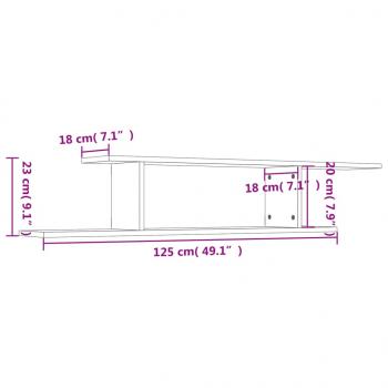 TV-Wandregal Sonoma-Eiche 125x18x23 cm Holzwerkstoff