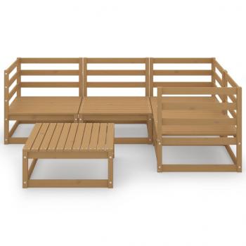 5-tlg. Garten-Lounge-Set Honigbraun Massivholz Kiefer