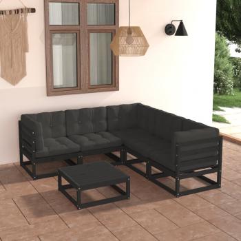 ARDEBO.de - 6-tlg. Garten-Lounge-Set mit Kissen Massivholz Kiefer