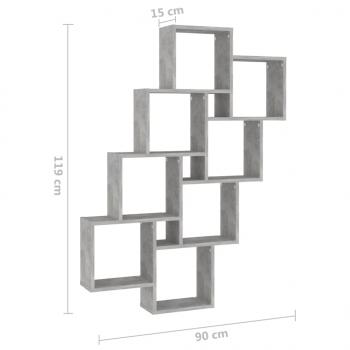 Würfelregal Betongrau 90x15x119 cm Holzwerkstoff