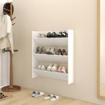 ARDEBO.de - Wand-Schuhschrank Weiß 80x18x90 cm Holzwerkstoff