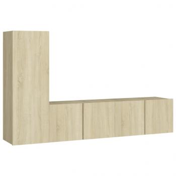 3-tlg. TV-Schrank-Set Sonoma-Eiche Holzwerkstoff